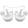 DUOWEI Dainty Floral Enamel Hen Chicken Earrings Alloy Enamel Drop Dangle Jewelry Gift for Women Lady