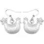 NEWEI Enamel Alloy Hen Chicken Earrings stud Dangle Unique Cut Fashion Animal Jewelry For Women Girls Gift Charms