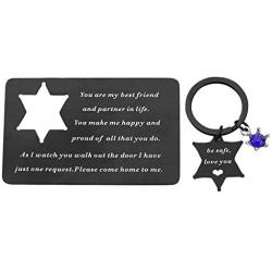 AKTAP Sheriff Badge Wallet Insert Engraved Wallet Card Sheriff Deputy Gift His and Hers Jewelry Sheriff Mom Wife Girlfriend Keychain Sheriff Gifts for Him