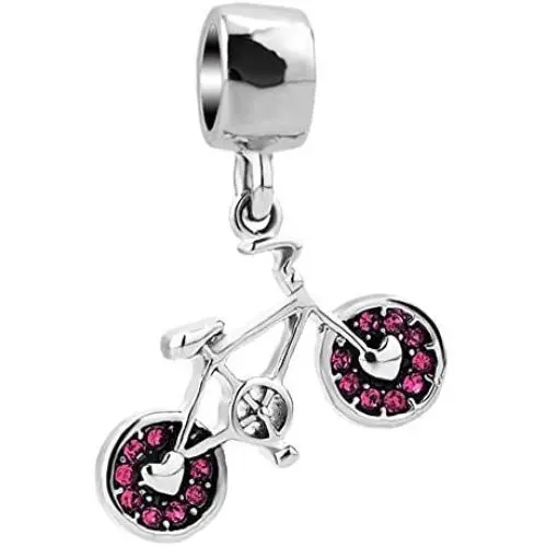 JewelryHouse Bicycle Bike Charm Sport Charms Simulated Crystal Charms for Bracelet JewelryHouse Bicycle Bike Charm Sport Charms Simulated Crystal Charms for Bracelet