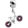 JewelryHouse Bicycle Bike Charm Sport Charms Simulated Crystal Charms for Bracelet