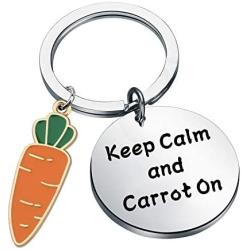 CENWA Carrot Pendant Jewelry Keep Calm and Carrot On Keychain Vegan Jewelry Vegetarian Gift Carrot Lover Gift