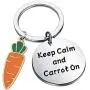 CENWA Carrot Pendant Jewelry Keep Calm and Carrot On Keychain Vegan Jewelry Vegetarian Gift Carrot Lover Gift