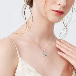 CUOKA MIRACLE Fairy Necklace, Flower Girl Necklace S925 Sterling Silver Heart Pendant Necklace Fairy Jewelry Gift for Women Teen Girlfriend