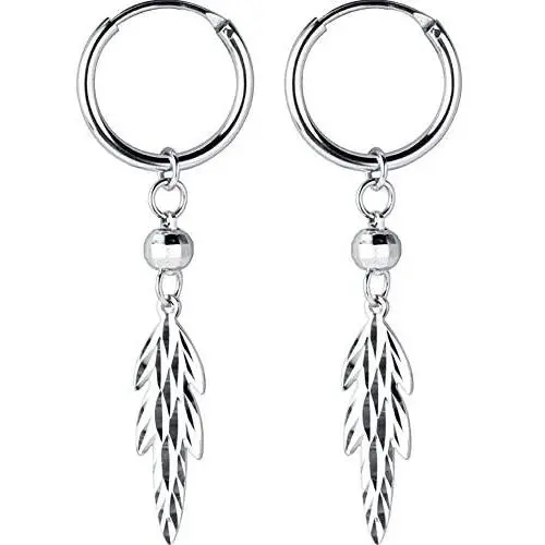 Minimalist Leaf Dangle Small Hoop Earrings for Women Girls 925 Sterling Silver with Charm Engraved Fashion Cute Ball Bead Drop Cartilage Hypoallergenic Fashion Unique Jewelry Minimalist Leaf Dangle Small Hoop Earrings for Women Girls 925 Sterling Silver with Charm Engraved Fashion Cute Ball Bead Drop Cartilage Hypoallergenic Fashion Unique Jewelry