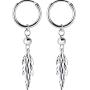 Minimalist Leaf Dangle Small Hoop Earrings for Women Girls 925 Sterling Silver with Charm Engraved Fashion Cute Ball Bead Drop Cartilage Hypoallergenic Fashion Unique Jewelry