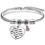 KENYG Friendship Jewelry Side by Side Or Miles Apart Best Friends are Always Close at Heart Silver Crystal Bracelet Bangle for Women