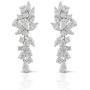JanKuo Jewelry Rhodium Plated Bridal Floral Leaves Marquise Cubic Zirconia Chandelier Earrings