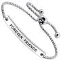 Foreve Friends Stainless Steel Engraved Inspirational Adjustable Bracelet Jewelry for Women Girls