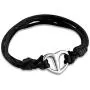 Black Rope Cremation Bracelet with Shiny Heart Urn Ashes Jewelry Adjustable Expandable Bangle Black Rope Cremation Bracelet with Shiny Heart Urn Ashes Jewelry Adjustable Expandable Bangle