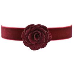 Paialco Wine Red Velvet Belt Gothic Choker Necklace 12-15 Inches