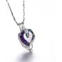 Merthus 925 Sterling Silver Created Mystic Fire Rainbow Topaz Heart Necklace for Women Jewelry Gifts for Wife