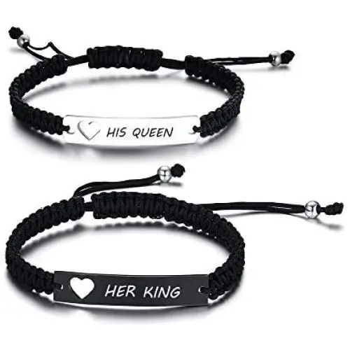 XUANPAI Personalized Handmade Braided Bracelet with Hollow Heart Symbol Adjustable Rope Woven Bangle for Couple XUANPAI Personalized Handmade Braided Bracelet with Hollow Heart Symbol Adjustable Rope Woven Bangle for Couple