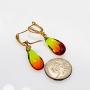 Uloveido Imitated Tourmaline Water Drop Earrings Teardrop Gradient Orange Dangle Earrings Gold Plated Wedding Jewelry for Women Y614