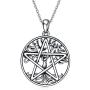 YFN Pentacle Pentagram Necklace Sterling Silver Tree of Life Pentacle Pentagram Pendant Necklace Pagan Witch Jewelry Gifts for Women