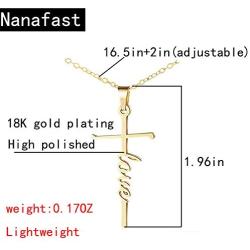 Nanafast 18k Gold Plated Cross Necklace for Girls Faith in Love Dainty Cross Pendant Necklace for Women, Mothers Day Valentines Day