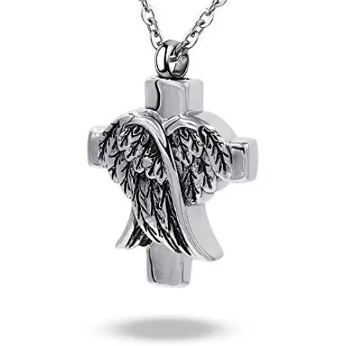 COCO Park Angel Wing Urn Pendant Necklace for Ashes Memorial Keepsake Stainless Steel Cremation Jewelry COCO Park Angel Wing Urn Pendant Necklace for Ashes Memorial Keepsake Stainless Steel Cremation Jewelry