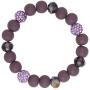 Coiris 3 Pcs/Set Purple Pattern Wooden Beads Stretch Bracelets for Girls Women Jewelry (BR1119-Purple)