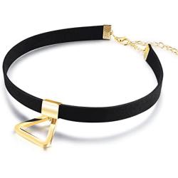 Star Jewelry Classic Elegant Girls Plain Black Velvet Ribbon Heart Pendant Choker Necklace Extender Chain