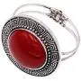 Rosemarie Collections Womens Western Style Large Natural Howlite Stone Hinged Statement Bangle Bracelet, 6.5'' Rosemarie Collections Womens Western Style Large Natural Howlite Stone Hinged Statement Bangle Bracelet, 6.5''