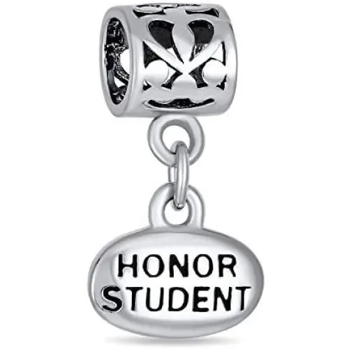 Personalize Oval Engravable Graduate Graduation Words Honor Student Dangle Bead Charm For Women Teen Oxidized .925 Sterling Silver Fits European Bracelet Personalize Oval Engravable Graduate Graduation Words Honor Student Dangle Bead Charm For Women Teen Oxidized .925 Sterling Silver Fits European Bracelet