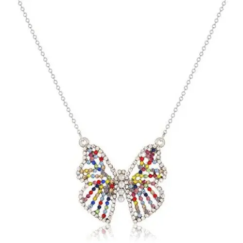 Isaloe Butterfly Necklace Hollow Rainbow Crystal Butterfly Pendant Necklace Cute Insect Jewelry for Women Girls Charms Gifts Isaloe Butterfly Necklace Hollow Rainbow Crystal Butterfly Pendant Necklace Cute Insect Jewelry for Women Girls Charms Gifts
