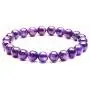 Natural Gemstone Semi Precious Round Beads Bracelet 8mm Handmade Stretch Bracelet Unisex Jewelry (Fantasy Amethyst)