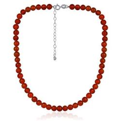Sea of Ice Precious Gemstone 6mm Round Beads Necklace 14'' Plus 2'' Extender with Sterling Silver Spring Ring Clasp