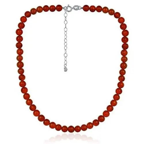 Sea of Ice Precious Gemstone 6mm Round Beads Necklace 14'' Plus 2'' Extender with Sterling Silver Spring Ring Clasp Sea of Ice Precious Gemstone 6mm Round Beads Necklace 14'' Plus 2'' Extender with Sterling Silver Spring Ring Clasp