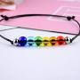 VU100 Gay Pride LGBT Rainbow Bracelets, Love is Love Braided String Relationship Bracelets for Women Girl Couple Lesbian Friends Daughter Jewelry Gifts