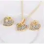 Cathercing Gold Necklace Earrings Bracelets Ring Set for Women Party Jewelry Heart Rhinestone Necklace Earrings Set Charm Elegant Accessories for Wedding Cosplay Ball Prom Gift