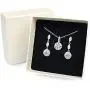 Women Fashion Necklace Earrings Round-Cut Cubic Zirconia Pendant Necklace Dangle Earrings Jewelry Set (White) Women Fashion Necklace Earrings Round-Cut Cubic Zirconia Pendant Necklace Dangle Earrings Jewelry Set (White)