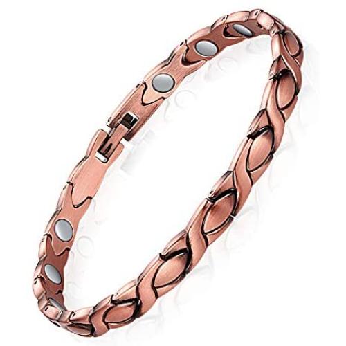 Feraco Magnetic Copper Anklets for Women Arthritis Pain Relief 99.99% Pure Copper Anklet Bracelet with Strong Magnets for Feet & Ankles
