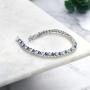 Gem Stone King Stunning Round White Cubic Zirconia and Simulated Blue Sapphire Tennis Bracelet