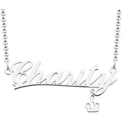 Jesse Ortega Personalized Name Necklace Honorable Royal Crown Semi-Customized Individuality Sterling Silver Nameplate Necklace Jewelry for Women Girls