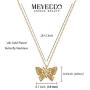 Mevecco Gold Dainty Butterfly Pendant Necklace,18K Gold Plated Tiny Charm Butterfly Pendant Necklaces Delicate Everyday Necklace for Women Minimalist Personalized Jewelry