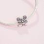 Pandora Jewelry Pink Pave Butterfly Crystal and Cubic Zirconia Charm in Sterling Silver