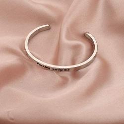 WUSUANED Funny Sarcastic Bracelet Fucking Ladylike Feminist Jewelry Inspirational Gift for Her