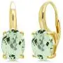 Gem Stone King 4.20 Ct Oval Green Prasiolite 18K Yellow Gold Plated Silver Earrings Gem Stone King 4.20 Ct Oval Green Prasiolite 18K Yellow Gold Plated Silver Earrings