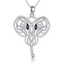 Elephant Necklace for Women 925 Sterling Silver Lucky Animal Pendant Necklace Jewelry Gifts for Women Mother Birthday