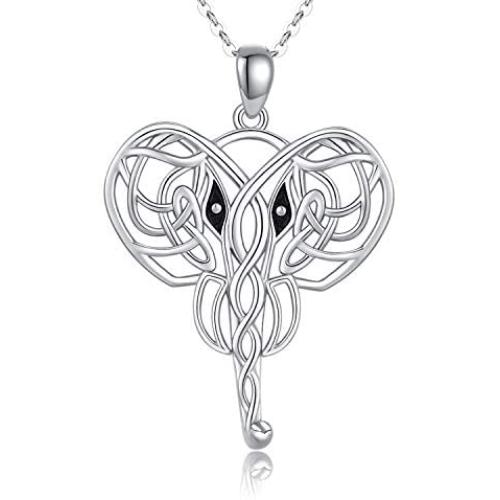Elephant Necklace for Women 925 Sterling Silver Lucky Animal Pendant Necklace Jewelry Gifts for Women Mother Birthday