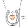 MEDWISE Horse Pendant Necklace Jewelry Gifts for Women Girls Silver Lucky Horse in Heart Necklace Embrace Horse Necklace for Cowgirls Equestrian Birthday Mothers Day Gift