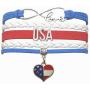 American USA Bracelet Jewelry - HCChanshi Infinity Love Cute USA American Flag Bracelet USA Gifts For Women, Girls, Men, Boys, American Flag Gifts, USA Flag Gifts