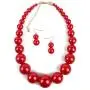 KOSMOS-LI Large Style Big Imitate Pearl Strand Choker Necklace with Earrings Set