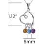 Loving Family Sterling Necklace Birthstone Charm Choice of Heart or Cross Choice of Swarovski Crystal Colors