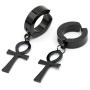 GUNGNEER Ankh Cross Stainless Steel Earrings Egyptian Pyramid Jewelry Accessories Men Women