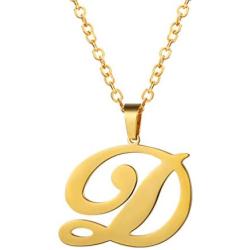 PROSTEEL Stainless Steel Initial Name Necklace, A to Z Initial Letter Personalized Necklaces for Men Women, Gold/Silver/Black Tone, 20inch-22inch Adjustable, Come Gift Box