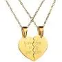 MJartoria Couples Necklaces for 2-Her King His Queen Engraved Split Heart Love Pendant Necklaces Gifts for Birthday Valentines Day MJartoria Couples Necklaces for 2-Her King His Queen Engraved Split Heart Love Pendant Necklaces Gifts for Birthday Valentines Day