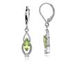 Silvershake 1.08ct. Natural Marquise Peridot and White Topaz 925 Sterling Silver Leverback Dangle Earrings Jewelry for Women