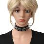 YiZYiF Punk Gothic PU Leather Studded Neck Collar Choker Necklace with Rivets Halloween Party Roleplay Clubwear Rock Jewelry